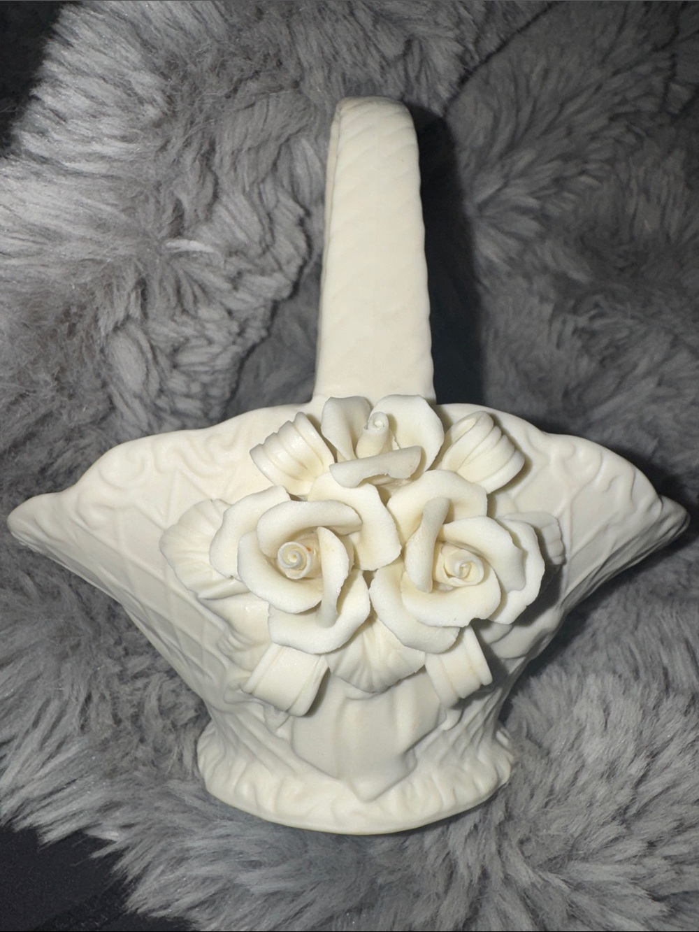 Hermitage Pottery "Jade Basket" 1998 Ceramic Decorative Basket 6x5x3 in